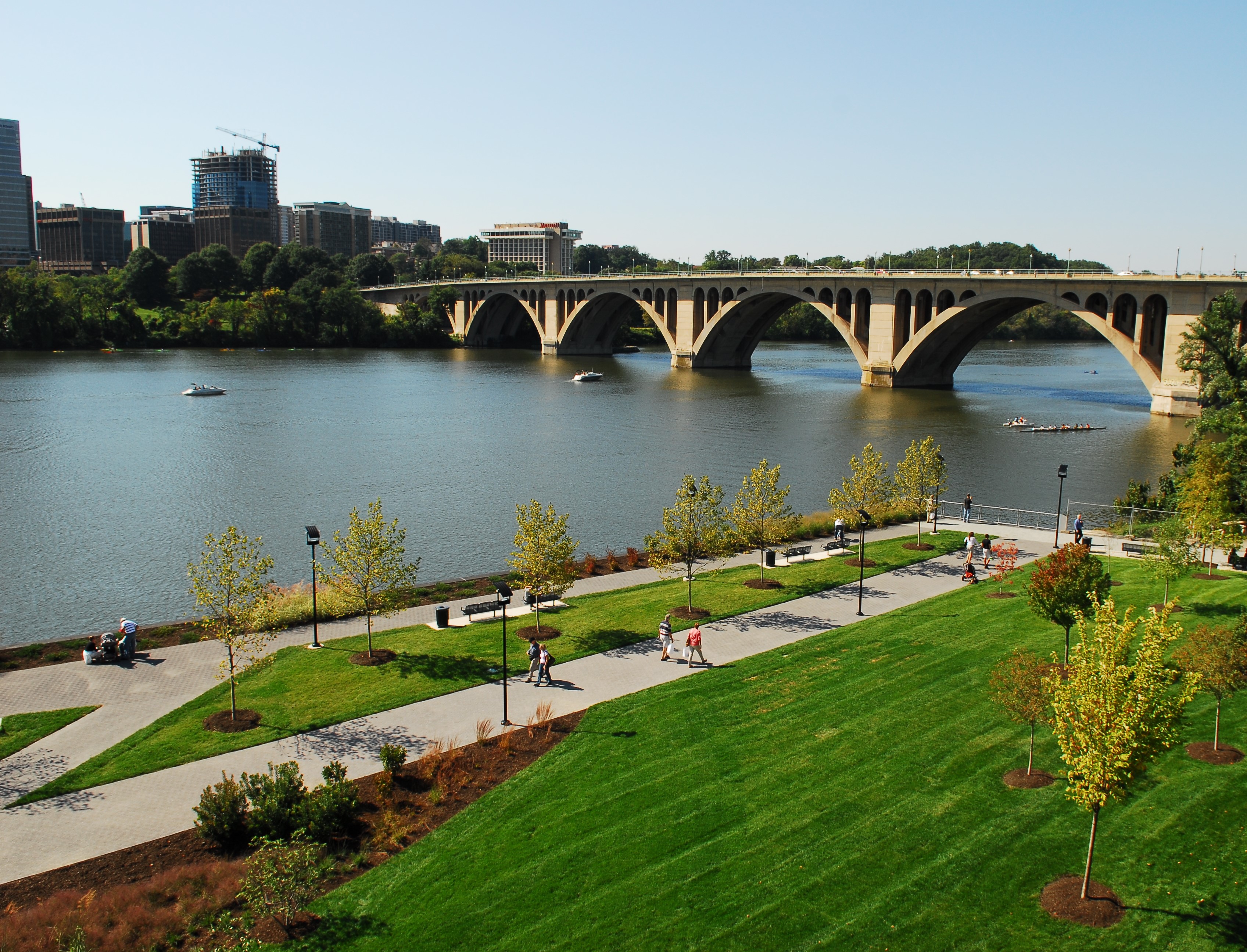 Georgetown Waterfront Park next to the Potomac River