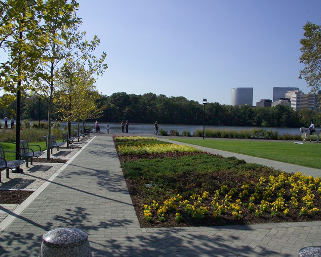 flower garden at Georgetown Waterfront Park