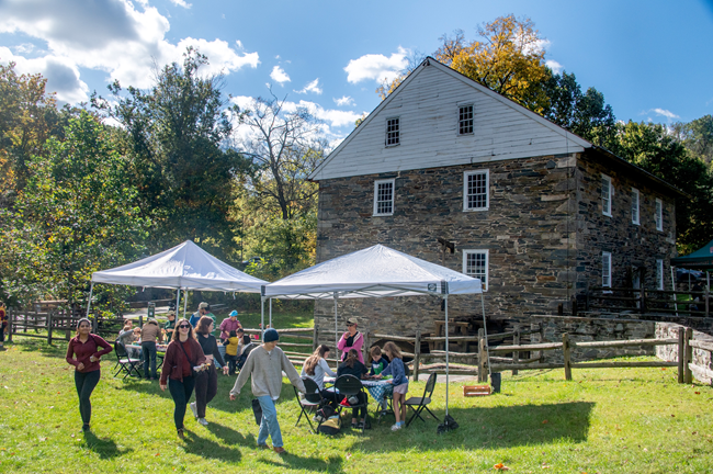 visitors attend a special event at Peirce Mill