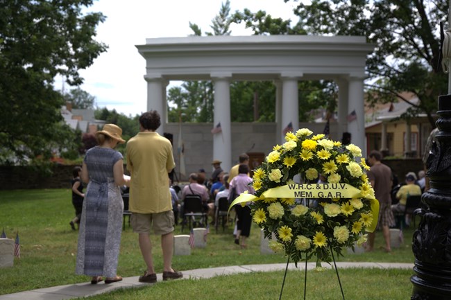 visitors at a special event at Battleground National Cemetery