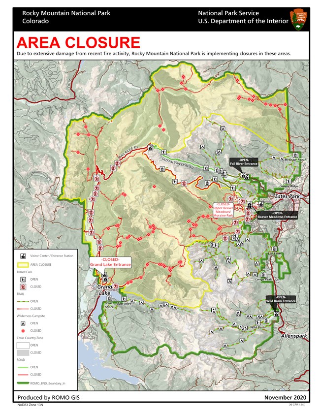 Current Fire Information & Regulations Rocky Mountain National Park