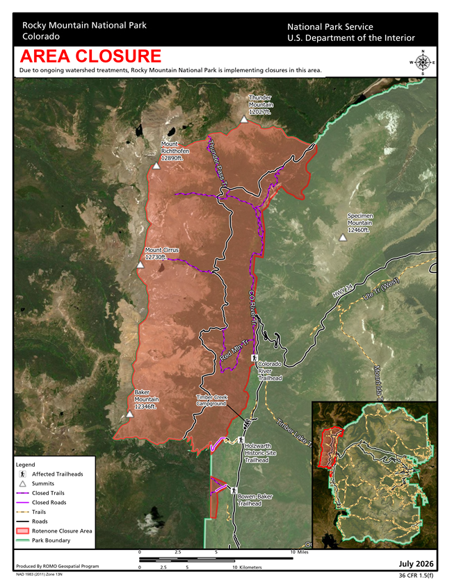 RMNP - Poudre Headwaters Project Closure Map 2026