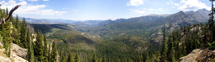 View of forests and mountains