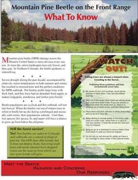 Photo page one Mountain Pine Beetle Brochure