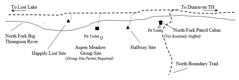 Drawing of Aspen Meadow Group Campsite Location