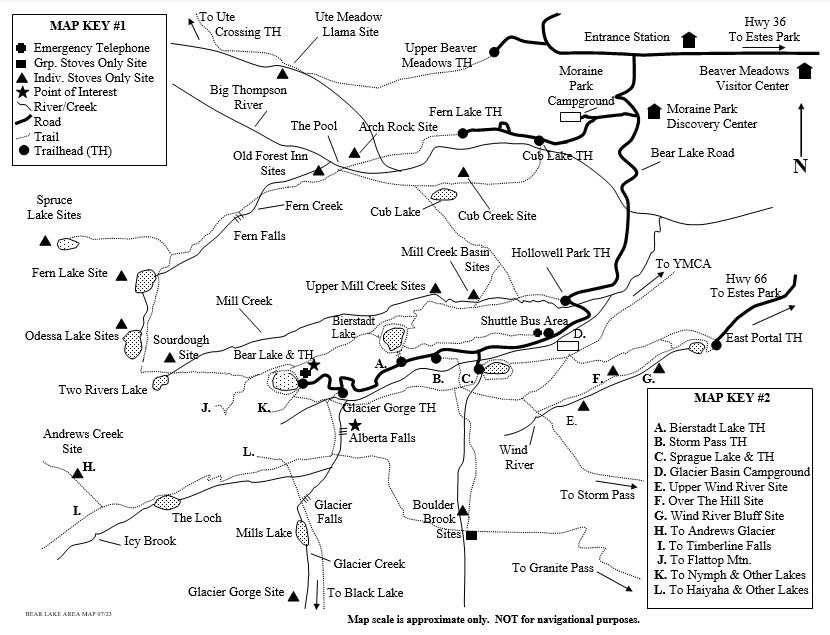 Bear Lake Area Map - Rocky Mountain National Park (U.S. National Park 