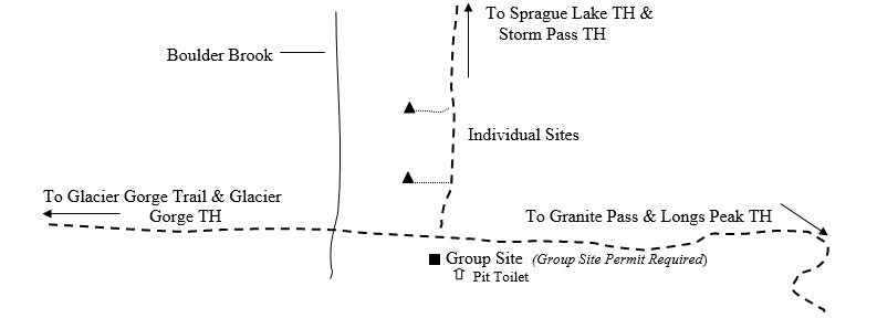 Drawing of Boulder Brook Group Campsite Location