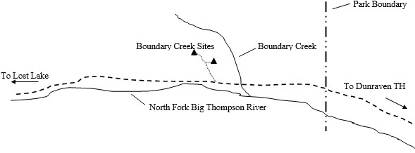 Drawing of Boundary Creek Campsite Location
