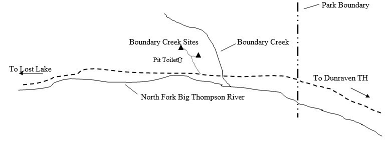 Drawing of Boundary Creek Campsite Location