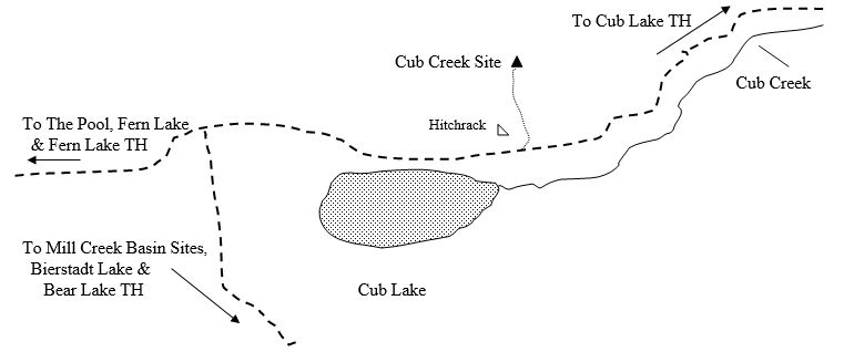 Drawing of Cub Creek Campsite Location