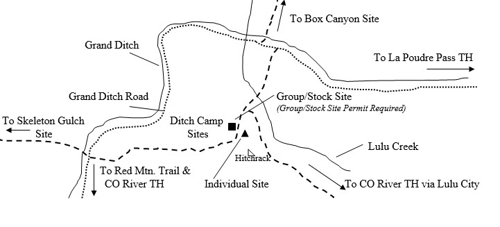 Drawing of Ditch Camp Campsite Location