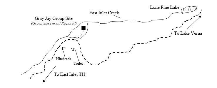 Map of Grey Jay Group Wilderness Campsite