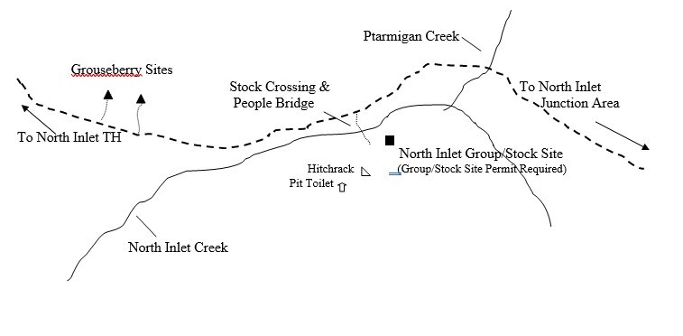 Drawing of Grouseberry Campsite Location