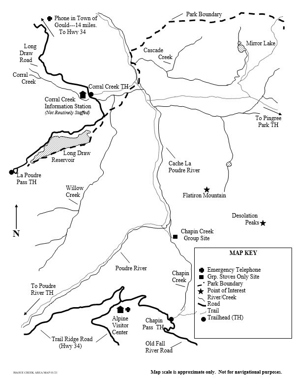 Hague Creek Area Map - Rocky Mountain National Park (U.S. National Park ...