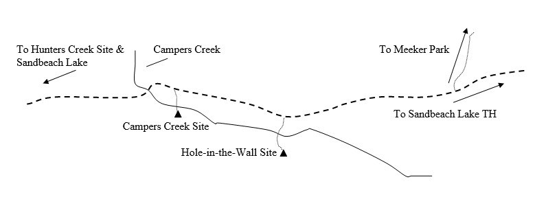 Drawing of Hole-in-the-Wall Campsite Location