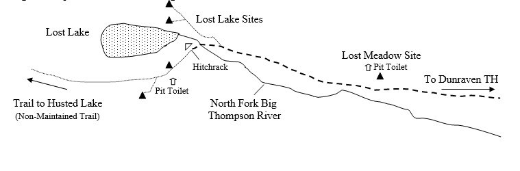 Drawing of Lost Meadow Campsite Location