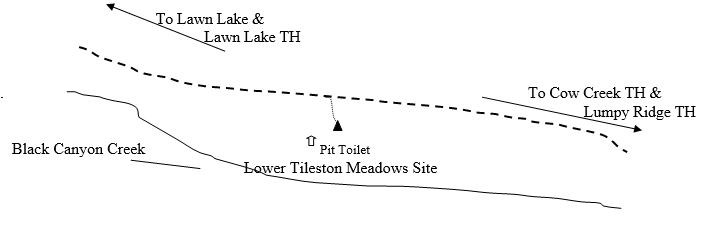 Drawing of Lower Tileston Meadows Campsite Location