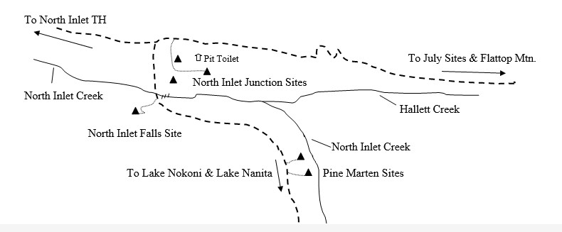 Drawing of Pine Marten Campsite Location