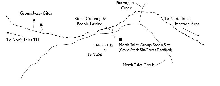 Drawing of North Inlet Group/Stock Campsite Location