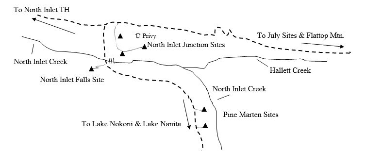 Drawing of North Inlet Junction Campsite Location