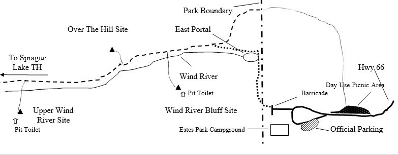Drawing of Over the Hill Campsite Location
