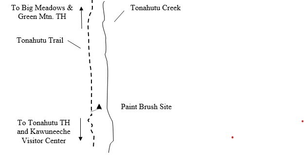 Drawing of Paint Brush Campsite Location