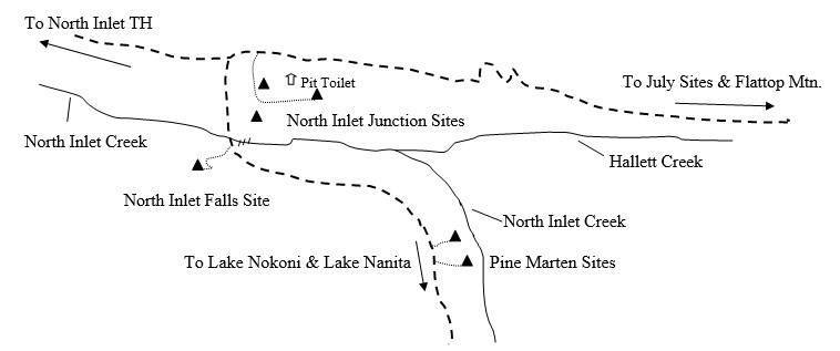 Drawing of Pine Marten Campsite Location