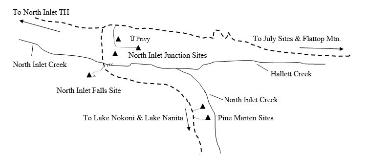 Drawing of Pine Marten Campsite Location