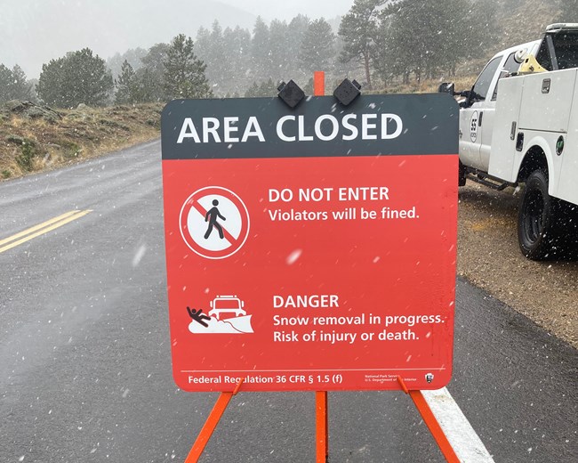 Sign - Area Closed for Snowplow Operations