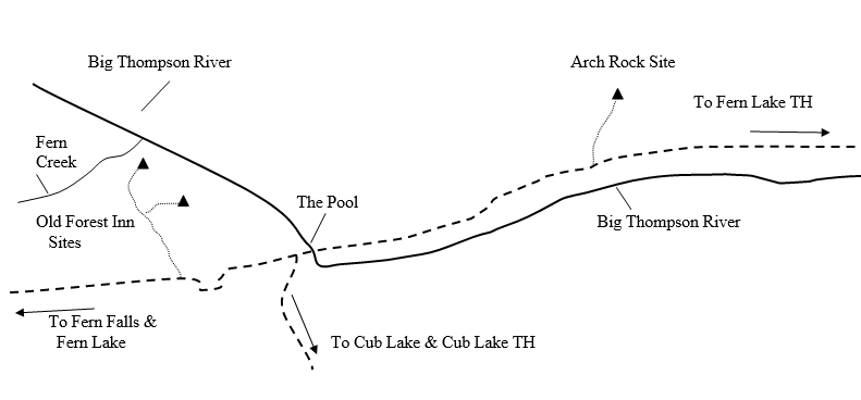 Drawing of Old Forest Inn Campsite Location