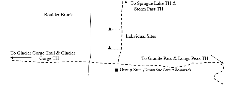 Drawing of Boulder Brook Group Campsite Location