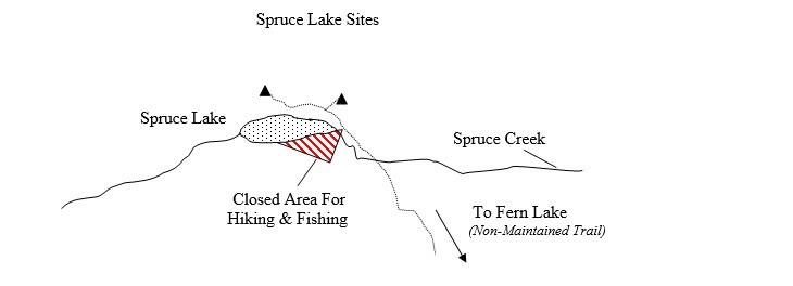 Drawing of Spruce Lake Campsite Location