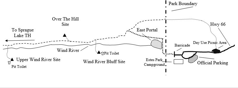 Drawing of Upper Wind River Campsite Location