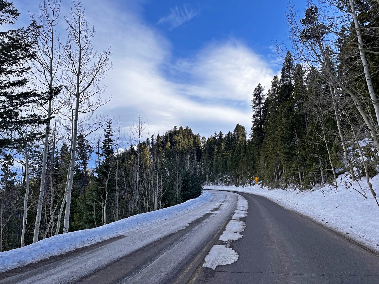 Icy Section of Trail Ridge Road on the east side of RMNP