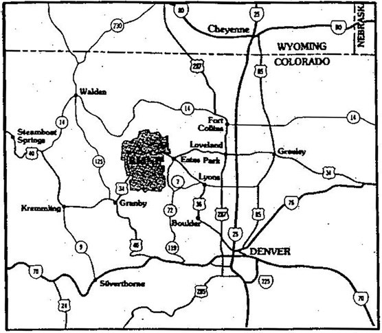 a map of alternate routes to Trail Ridge Road
