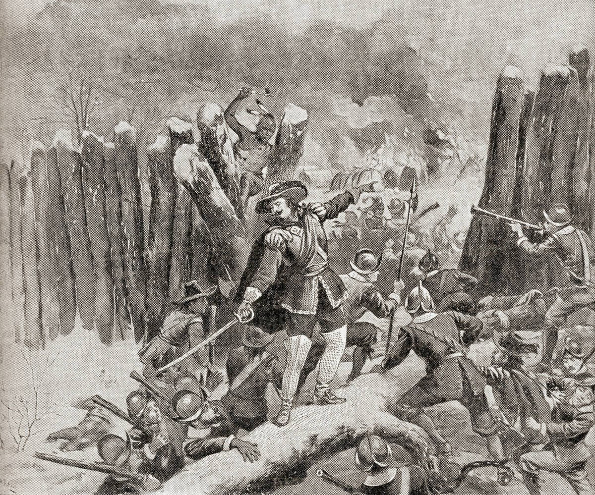 Print of the battle at the Great Swamp