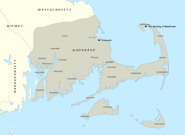 Map of the Wampanoag Territory