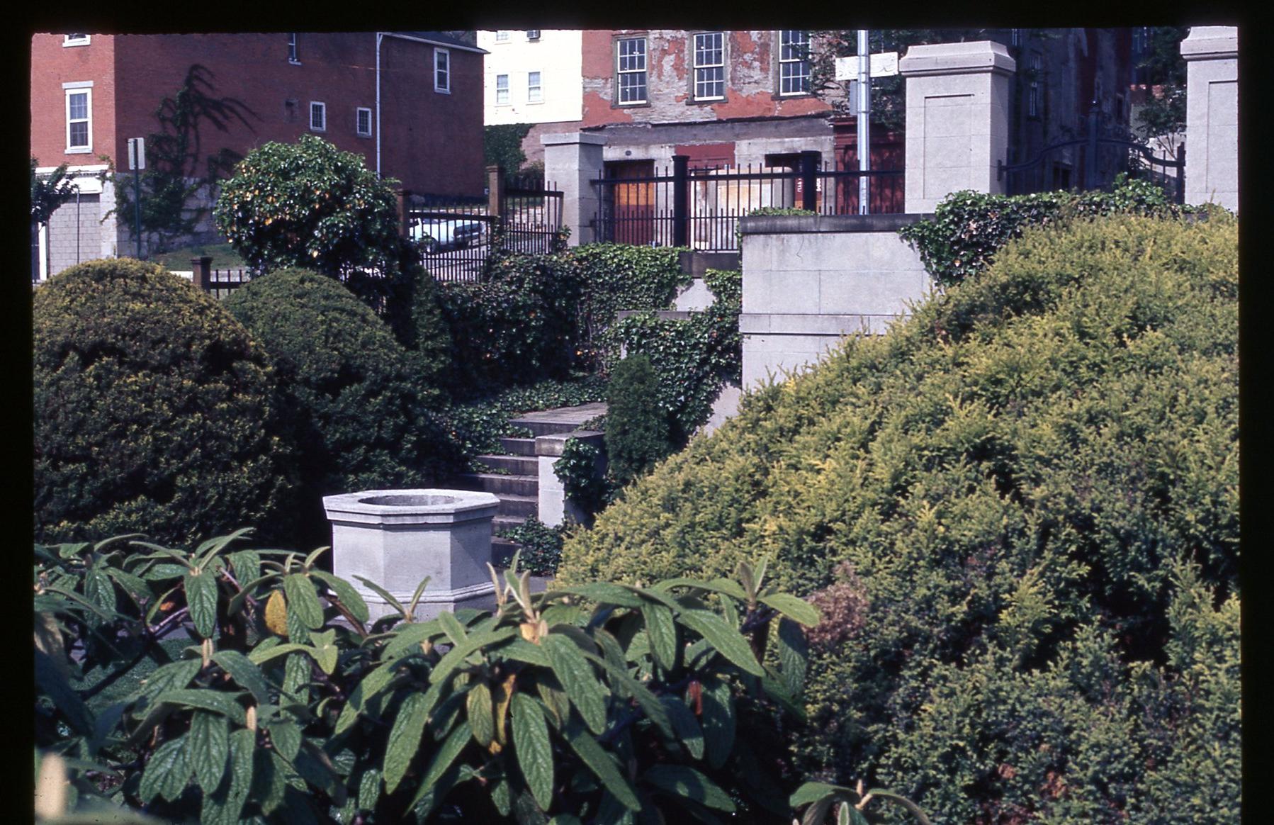 color photo of manucired garden area that is the Hahn memorial