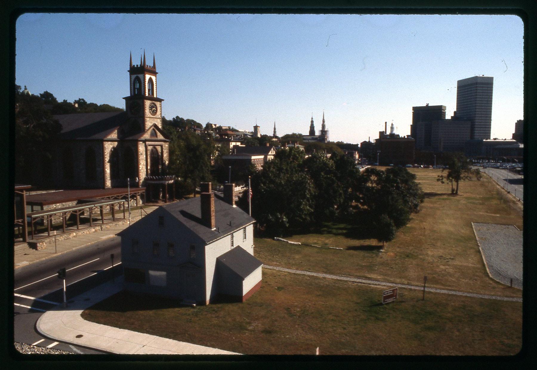 Arial view of the memorial before landscaping in 1980