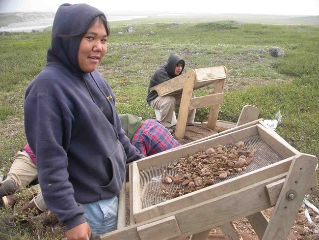archaeology dig during Nome camp