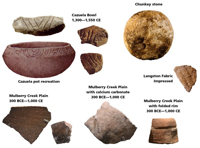 Various Mississippian stone artifacts