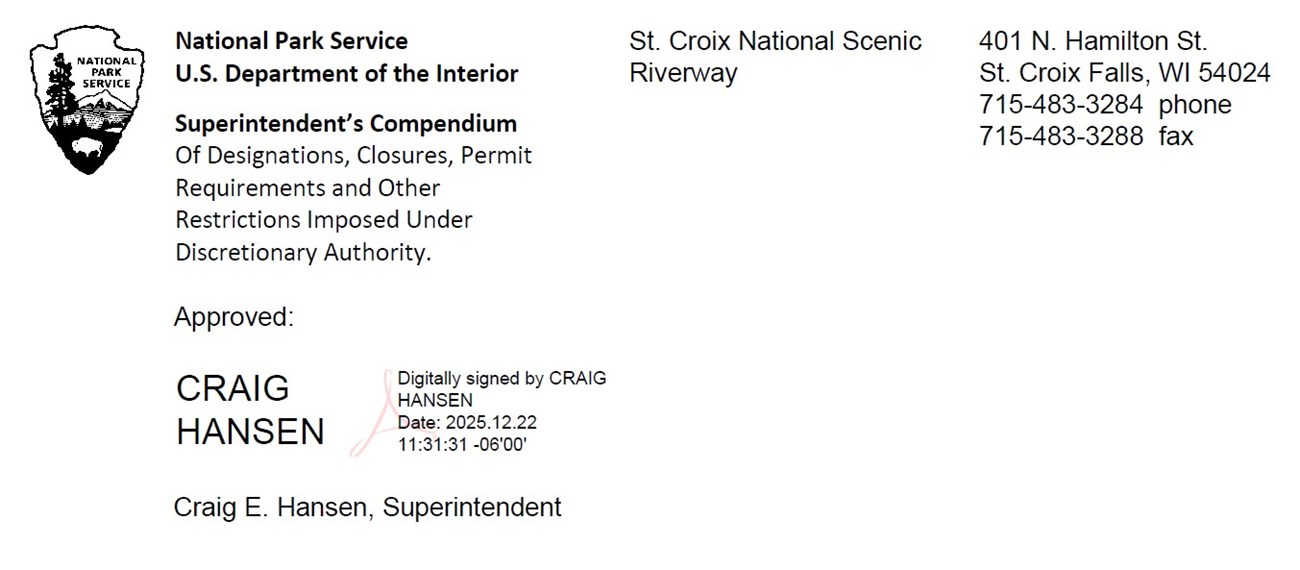 Superintendent Craig Hansen's signature of the compendium dated Dec 22, 2025
