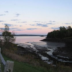 sunrise and a receding tide