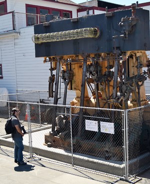 A 12-foot high triple-expansion steam engine.