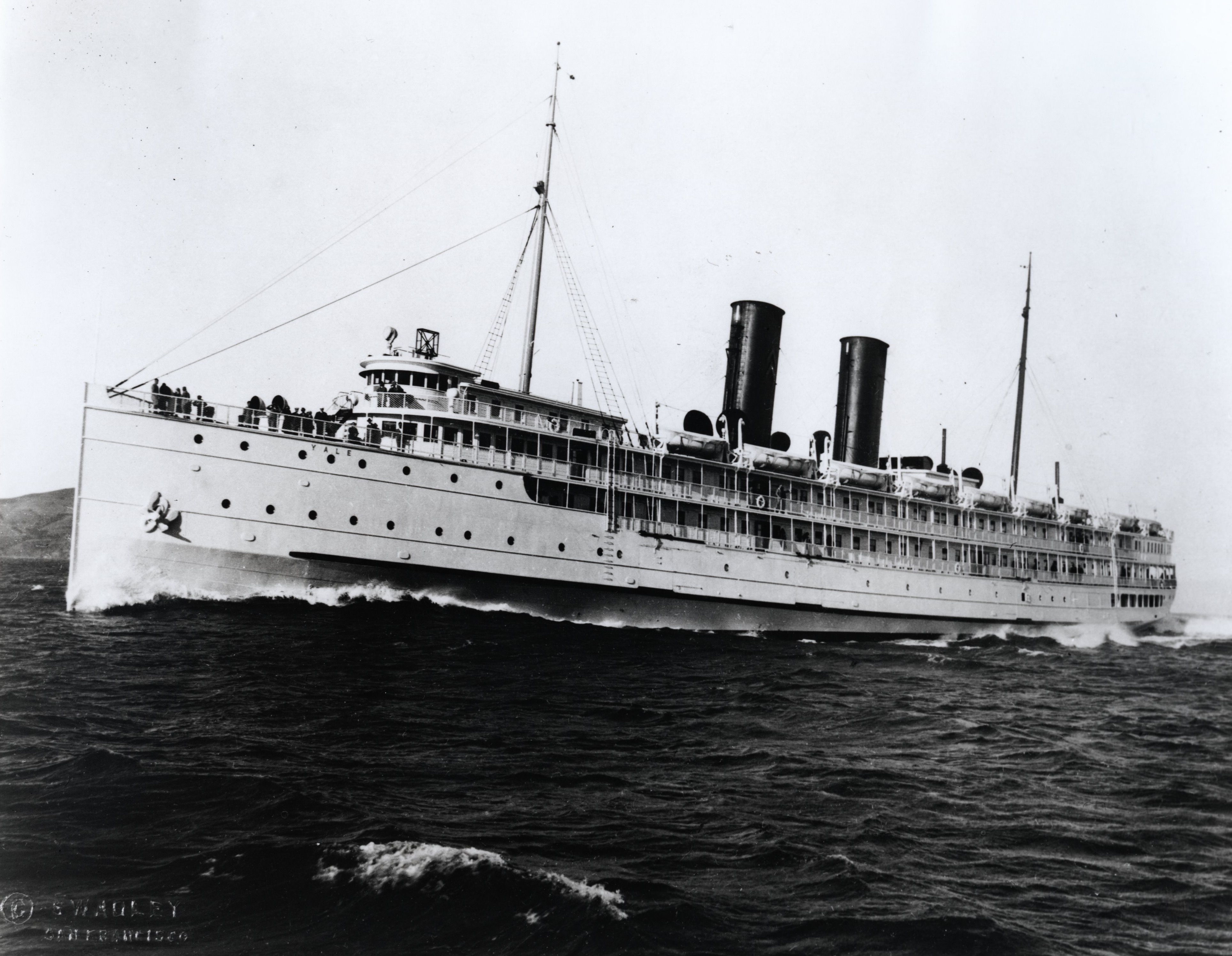 A coastal steam liner moving through the water.