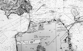 A nautical chart of SF Bay from 1983.
