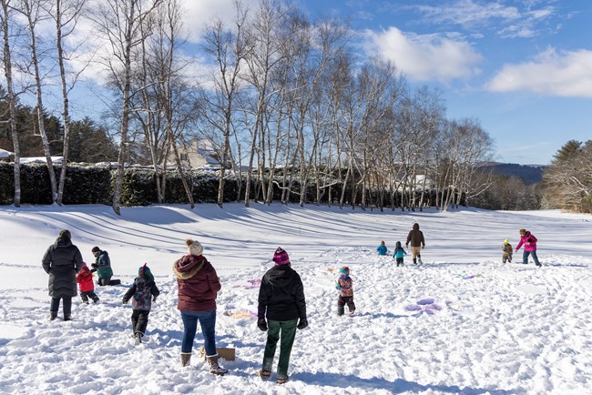 kids doing snowart at Saint-Gaudens