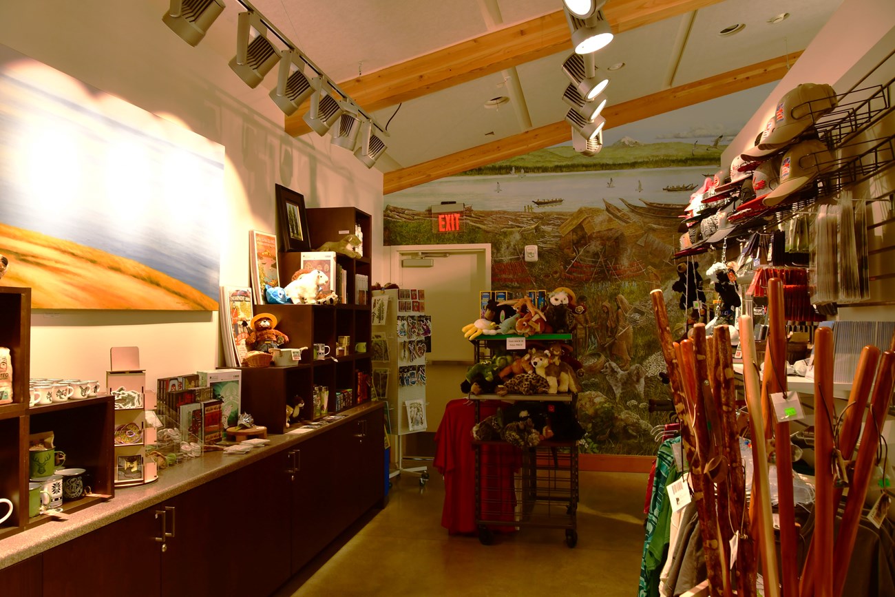 Gift shop inside the American Camp Visitor Center