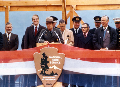 Superintendent Carl Stoddard at park dedication