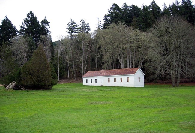 Parade grounds and barracks at English Camp